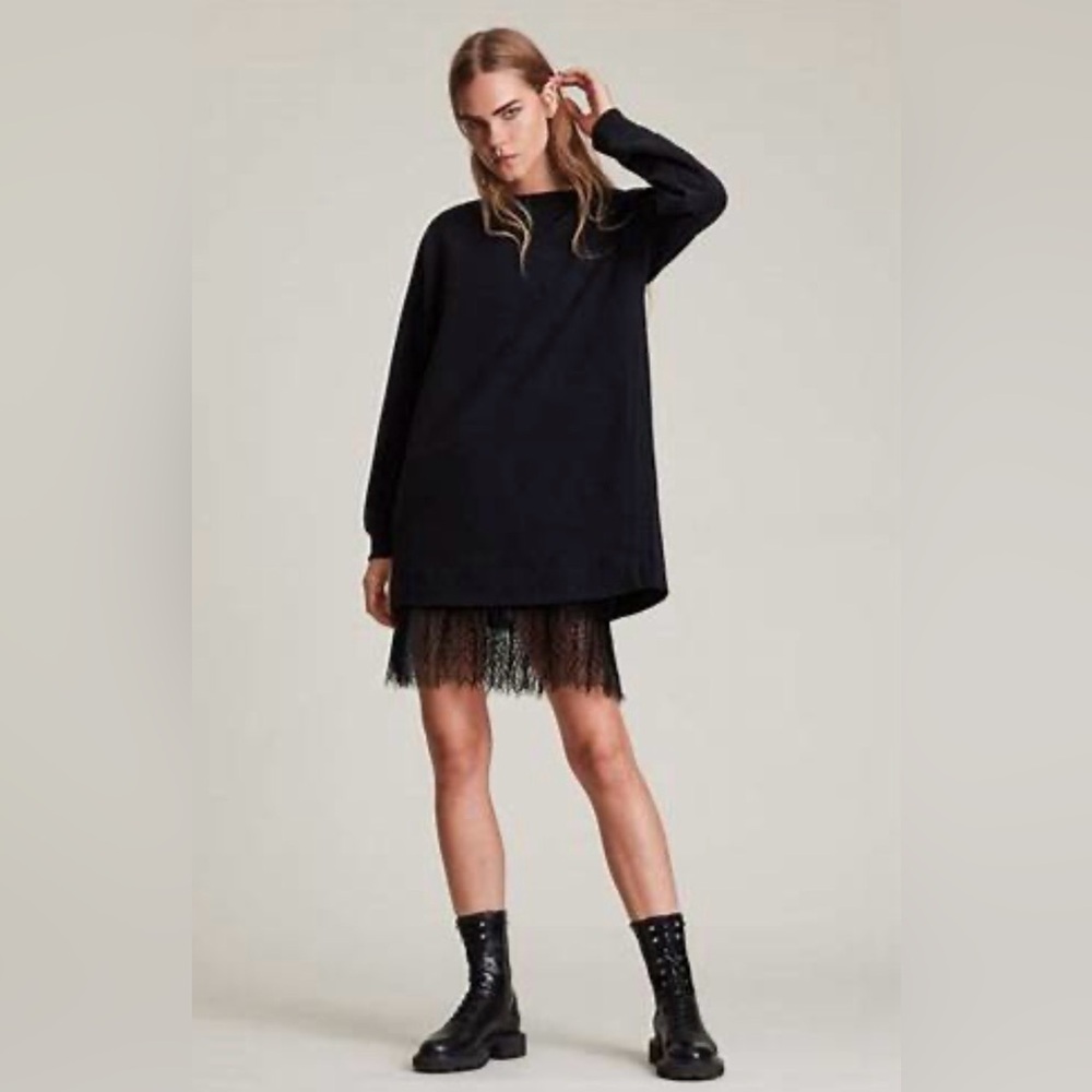 AllSaints Lee Lace Dress in Black Size M NWT